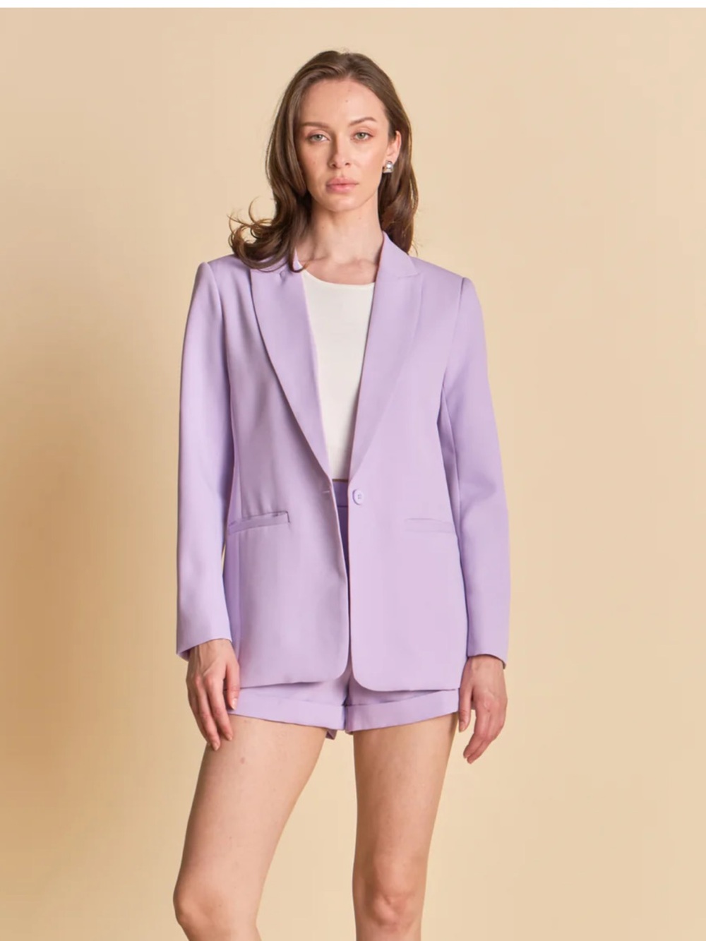 Endless Rose Lilac Single-Button Blazer